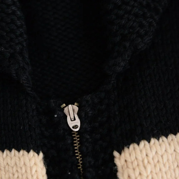 VTG 60’s Zip Knit Cardigan Football Cowichan 100% Wool Sweater Size M/L USA Made - Picture 12 of 12